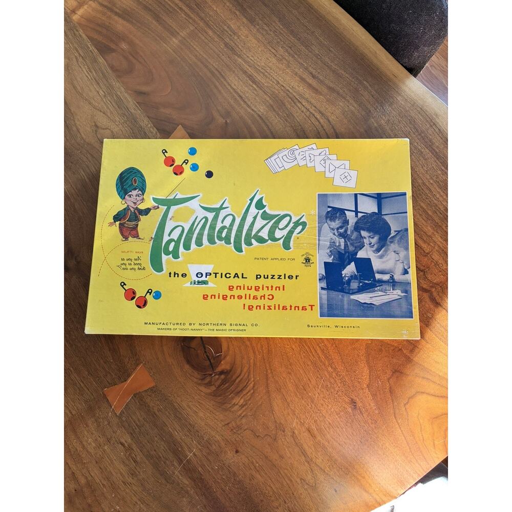 Vintage 1960's Tantalizer The Optical Puzzler 1960's Board Game Lakeside Toys